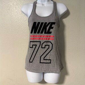 Nike Women's Heather Gray Tank Top with Red Accents